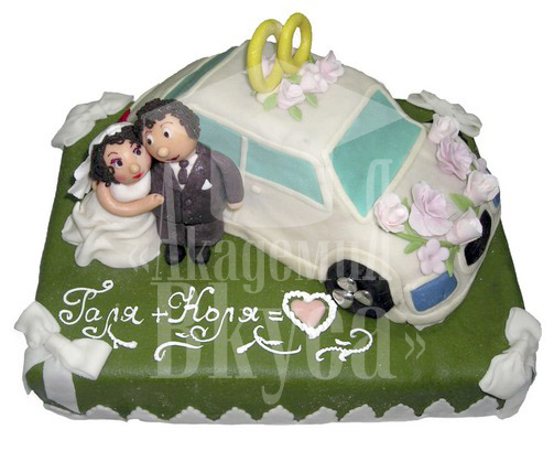 Торт свадебный "Свадебная машина"
